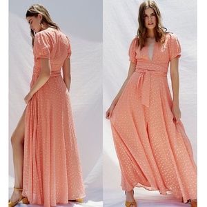 Brand New Free People Wanderer Coral Maxi Dress